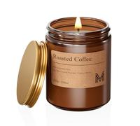 M&SENSE Roasted Coffee Scented Candles Gifts for Women 200g Aromatherapy Glass Candle for Home Natural Soy Wax Long Lasting Amber Jar Candles Gift for Birthday Housewarming Christmas