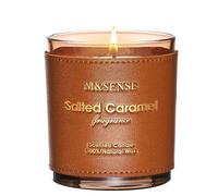 M&SENSE Salted Caramel Organic Warming Sweet Gourmand Scented Candles Gifts for Women 280g 42H Dessert Gourmand Soy Wax Leather Candles for Men Non Toxic Vegan Cozy Home Fragrance Birthday Candle