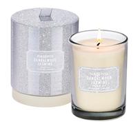 M&SENSE Sandalwood Jasmine Glitter Organic Soy Scented Candles Gifts for Women Shiny White 250g 50 Hours Candles Gifts for Men Strong Non Toxic Candle for Home Decor Friend Famliy