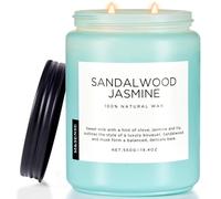 M&SENSE Sandalwood Jasmine Scented Candles for Home, 19.4oz Natural Soy Wax | 110 Hours Long Lasting, Soy Candles Non Toxic, Spring Floral Smelling for Her, Aromatherapy Housewarming Gift for Spa