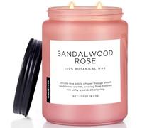 M&SENSE Sandalwood Rose Large Aromatherapy Candles for Relaxing Stress Relief 550g 110H Soy Wax Scented Candles Gifts for Women Men Organic Non Toxic Home Fragrance Candles Long Burning