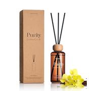 M&SENSE Sandalwood Vanilla 180ml Reed Diffusers Set, Gifts for Women Men, Organic Essential Oil Diffuser with Stick, Non Toxic Fragrance Diffuser for Office Bedroom Home Decor