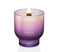 M&SENSE Scented Candle with Crackling Wick, Lilac Blossom 270g, 60 Hours Long Burning Time,Perfect Christmas Gifts for Women
