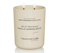 M&SENSE Scented Candles 470g Vanilla Sandalwood 2-Wick Natural Soy Wax Large Candles 110H Long Burning Minimalist Aromatherapy Candles Gift for Men, Perfect Christmas Gifts for Women and Men.