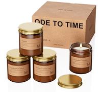 M&SENSE Scented Candles Gift Set for Women,4 x 100g Aromatherapy Glass Candle for Home Bathing Room Soy Wax Long Lasting Amber Jar Candles Gift for Birthday Housewarming Christmas