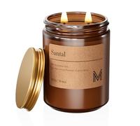 M&SENSE Scented Candles Gifts for Women 550g Santal 2-Wick Natural Soy Wax Large Candles 110H Long Burning Aromatherapy Candles Gift for Men, Perfect Halloween Christmas Gifts