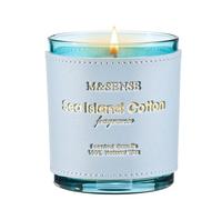 M&SENSE Sea Island Cotton Luxury Organic Scented Candles Gifts for Women 280g 42H Fresh Lemon Soy Wax Candles for Men Non Toxic Vegan Calming Home Fragrance Candle for Spa Relaxation Cozy Time