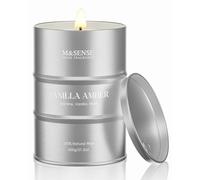M&SENSE Vanilla Amber Soy Scented Candles Gifts for Men Long Burning, Large 600g 130 Hours Candles Gifts for Women, Non Toxic Candles Strong for Home Scented, Luxury Fresh Aromatherapy Candle