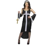 (M) Sexy nun costume with white cross for women