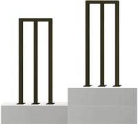 M-Shaped Iron il for Stairs, Durable Transitional Railing for Loft & Porch, Floor-Mounted, 75 cm (29.5 in) - Ideal for Internal & External Steps