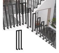 M-Shaped Outdoor Steps il Black Wrought Iron Side-Mounted Bannister for Stairs Garden Deck Terrace & BalconyIndoor/Outdoor Guardrail Railing
