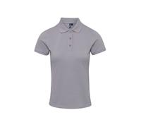 (M, Silver) Premier Womens/Ladies Coolchecker Plus Piqu Polo With CoolPlus