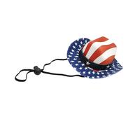 M Size Western Hat with Adjustable Fit Red White, Ht | Breathable Fabric with Adjustable Band for Average Dogs and Cats, Excellent for Photo Opportunities
