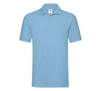 (M, Sky Blue) Fruit of the Loom Mens Premium Pique Polo Shirt
