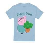 (M, Sky Blue) Peppa Pig Unisex Adult Plant Dad Daddy Pig T-Shirt