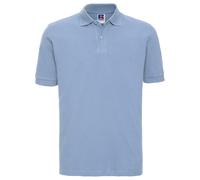 (M, Sky) Russell Mens Classic Cotton Pique Polo Shirt