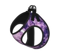 M Small Dog Harness Blooming Purple Flowers Print Vest, Walking Set | Circumference Cat Comfort No-Chock Step-In Safety Buckle Canine Companion Outdoor Travel Dog Walking Pet Wear