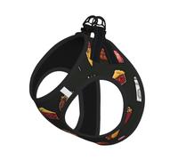 M Small Dog Harness Chicken leg burger drink Print Vest, Walking Set