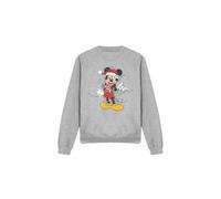 (M, Sport Heather) Disney Unisex Adult Mickey Mouse Christmas Lights Sweatshirt