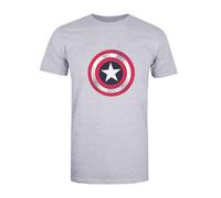 (M, Sports Grey) Captain America Mens Shield T-Shirt