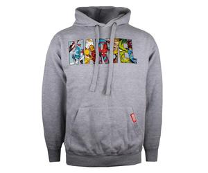 (M, Sports Grey) Marvel Mens Characters Logo Hoodie
