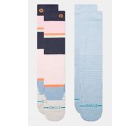 M Stance Womens Powdered Mid Poly Snow Socks (2 Pack) Pale Pink Size