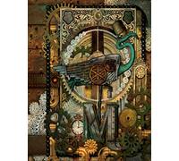 M: Steampunk Unique Flamingo Themed Journal, Diary or Notebook with Monogrammed Initial M Cleverly Inserted Into This Victorian Industrial Design ... Chain Frame. This Is An Exceptional Beauty!