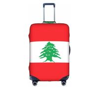 M Stylish Suitcase Cover Protector - Elastic Flag of Lebanon Print Luggage Travel Accessories, Stretch Baggage