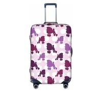 M Stylish Suitcase Cover Protector - Elastic Purple Poodle Polka Dot Print Luggage Travel Accessories, Stretch Baggage