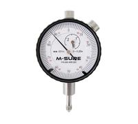 M-SURE MS-406-025 Imperial Dial Plunger Indicator 1/4 Inch Travel, Compact | 42mm compact dial, Limit markers, bezel lock, 9.52mm (3/8") stem, #4-48UNF contact thread, 1yr warranty, Bezel rotation lock