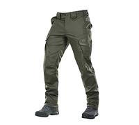 M-Tac Aggressor Flex Tactical Cargo Pants for Men - Durable Rip-Stop Cargo Work Trousers with Reinforced Knees, Stretch Fit, Army Olive, 36W x 34L
