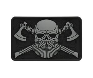 M-Tac Bearded Skull 3D PVC Patch - Black / Gray