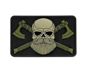 M-Tac Bearded Skull 3D PVC Patch - Black / Olive
