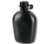 M-Tac Canteen Water Bottle - 1 Quart Water Canteen (34 Oz/1L) - Tactical Water Bottle for Military Hiking Camping Survival (Black)