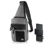 M-Tac CCW Sling Bag for Men & Women - EDC Shoulder Bag Tactical - Crossbody Concealed Carry Bag - Mens Chest Pack (Grey Loop Panel)