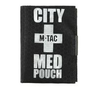 M-Tac City Med Pouch Hex Tactical First Aid Bag with Velcro, Compact Medicine Bag for Outdoor, Military & Everyday, 3 Compartments with Rubber Loops, Durable Hex Polyester, Black, black