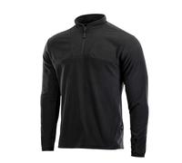 M-Tac Delta Fleece Pullover - Warm Jumper with Thumb Loops, Lightweight 190 g/m² Fleece, YKK Zip, Versatile for Outdoor and Everyday Use, black, M