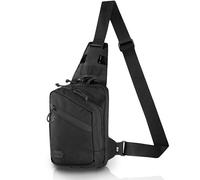M-Tac Elite Sling Bag - EDC Tactical Crossbody Concealed Carry CCW Chest Pack, Black, One Size, Without Loop Panel
