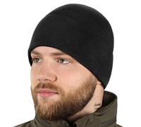 M-Tac Fleece Watch Cap - Tactical Beanie Hat Winter Skull Cap Cold Weather, Black, S