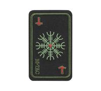 M-Tac Helmet of Horror Card Patch - Morale Badge for Tactical Military Army Gear - Hook Fastener Embroidered Patch