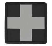 M-Tac Medic Cross Square PVC medical patch - Black/Grey