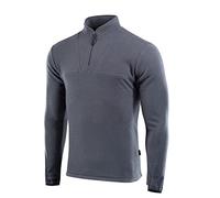 M-Tac Men’s Fleece Quarter Zip Pullover - Tactical Thermal Long Sleeve Sweater with High Mock Neck for Outdoor Work, Dark Grey, Medium