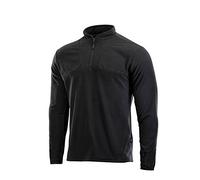 M-Tac Men’s Fleece Quarter Zip Pullover - Tactical Thermal Long Sleeve Sweater with High Mock Neck for Outdoor Work, Black, Medium