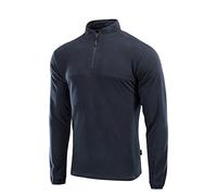 M-Tac Men’s Fleece Quarter Zip Pullover - Tactical Thermal Long Sleeve Sweater with High Mock Neck for Outdoor Work, Dark Navy Blue, Medium