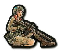 M-Tac Morale Patch Tactical Girl - PVC Tactical Military Patch with Hook Fastener Backing - Patches for Vest, Backpacks, Hats (Tattoo 4) (Sniper Girl Skandinavik)