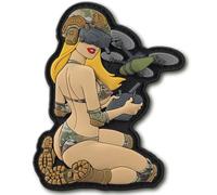 M-Tac Morale Patch Tactical Girl - PVC Tactical Military Patch with Hook Fastener Backing - Patches for Vest, Backpacks, Hats (Yellow/MC V2)