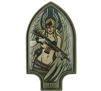 M-Tac Morale Patch Valkyrie - PVC Tactical Military Patch with Hook Fastener Backing - Patches for Vest, Backpacks, Hats (Olive)