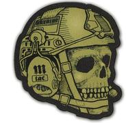 M-Tac Tactical Operator Skull Patches for Vest, Backpacks, Hats - Tactical Military Patch with Hook Fastener Backing (Green)