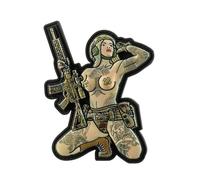 M-Tac PVC Patch 3D Tactical Girl No. 1 Scandinavian Pin Up Girl with Viking Tattoos, Valknut & Aegishjalmur, 9 x 7.5 cm, Velcro Attachment for Tactical Equipment and Clothing, Military Accessories
