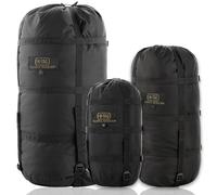 M-Tac Sleeping Bag Compression Sack Military Compression Bag Water Resistant Nylon Lightweight Compression Sack for Travel Camping Hiking Outdoor (Black, Large, 24 Liter)